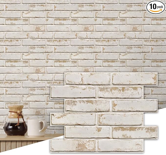 Commomy 3D Peel and Stick Brick, Ultralight Thin PVC Faux Brick Wall Panels by CommomyDecor