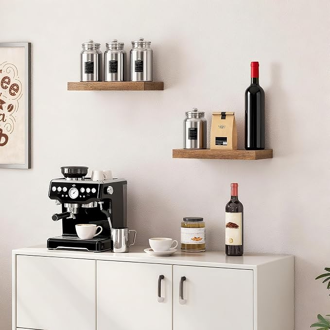 Vervida® Rustic Brown Floating Shelves - Image 5
