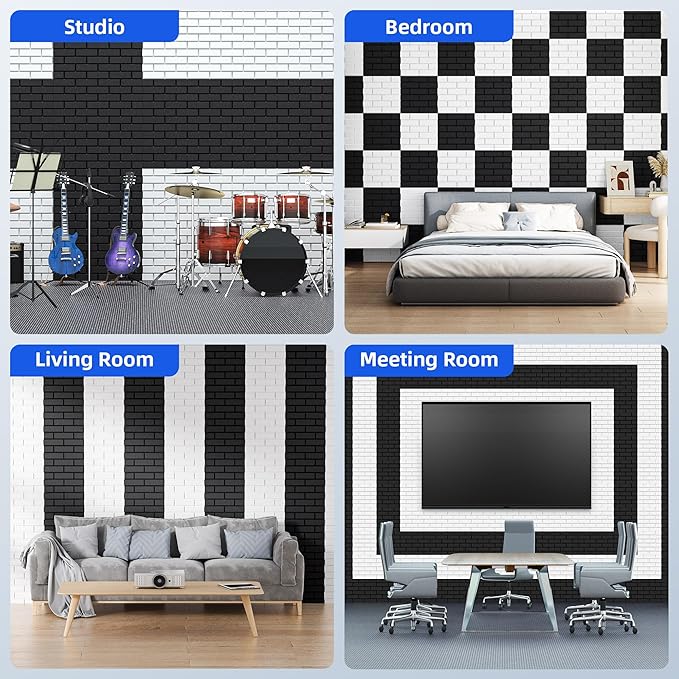 20 Pack Acoustic Panels with Self Adhesive, Soundproof Wall Panels, Brick Sound - Image 5
