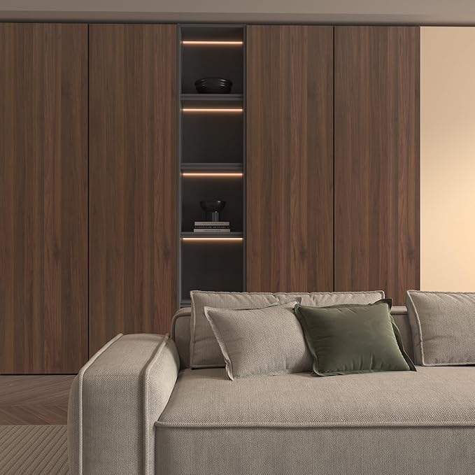 BOMENG Large Walnut Wood Wallpaper Peel and Stick Matte 32"x591" Dark Brown - Image 9