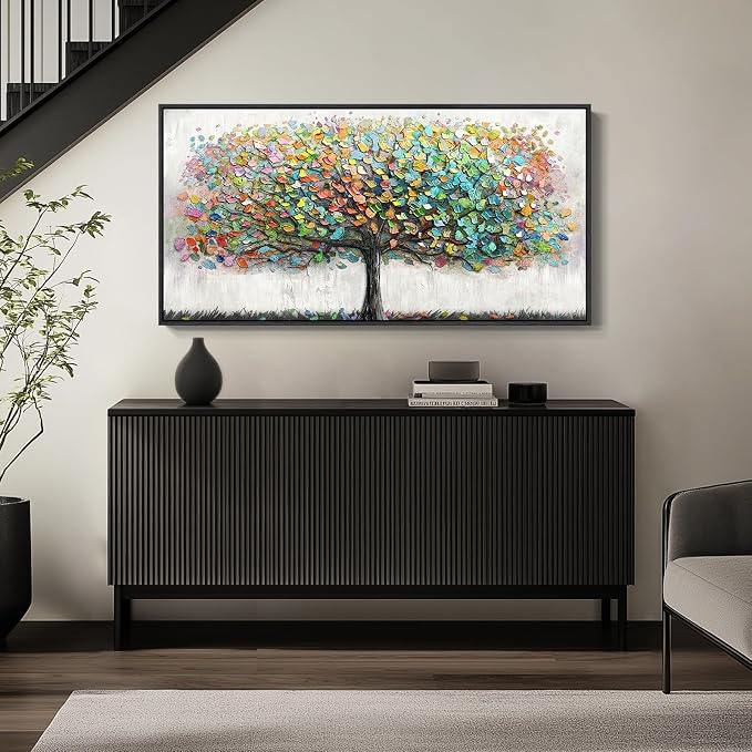 Large Framed Tree of Life Colorful Wall Art, Modern Canvas Prints Paintings - Image 8