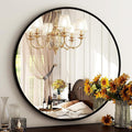 HARRITPURE Round Mirror 19.6 Black Wall Mounted Circle Mirrors Vanity Mirror by HARRITPUREHome
