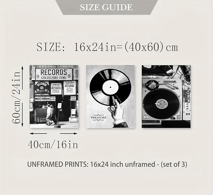 3Pcs Retro Music Poster Wall Art Fashion Black And White Photography Preppy - Image 8