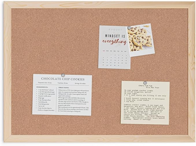U Brands Cork Bulletin Board, Light Birch Wood Frame - Image 6