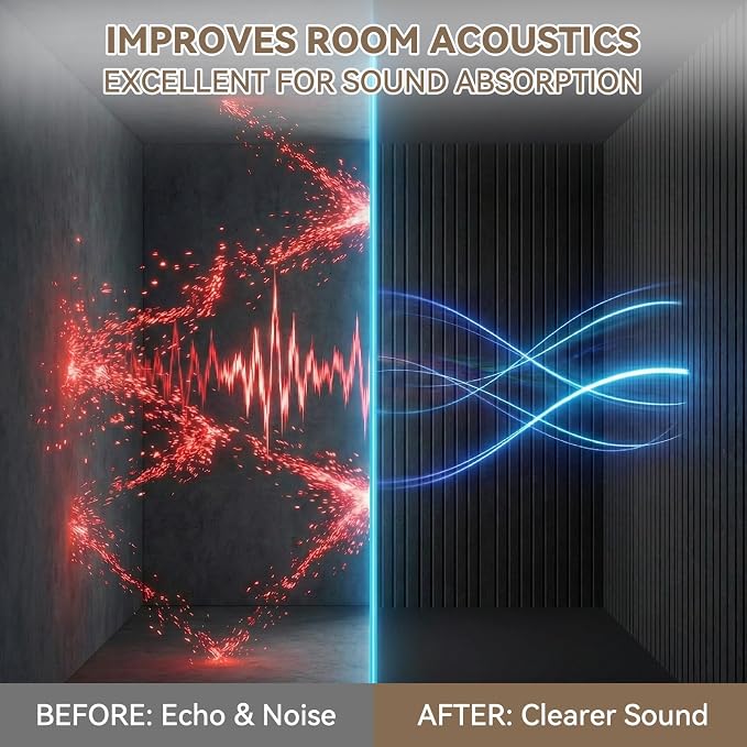 10Pack Large Acoustic Panels, Self-Adhesive Sound Dampening Wall Panels - Image 7