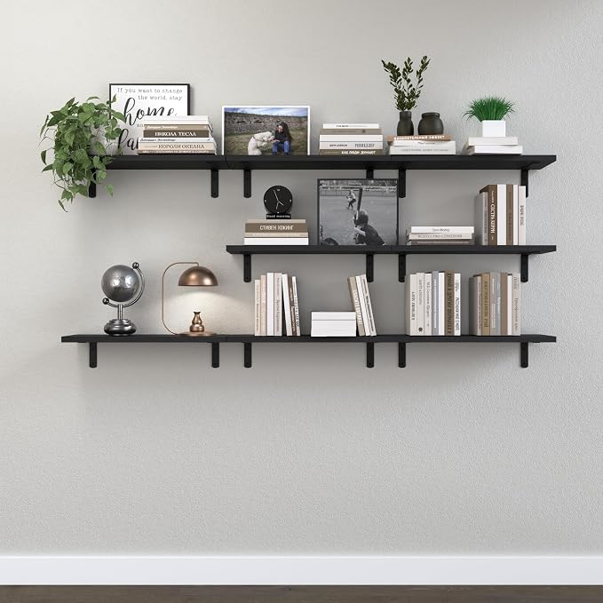 DOLLFIO Floating Shelves, 8 Sets Wooden Floating Shelves - Image 7