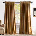 NICETOWN Gold Brown Velvet Curtains by NICETOWN