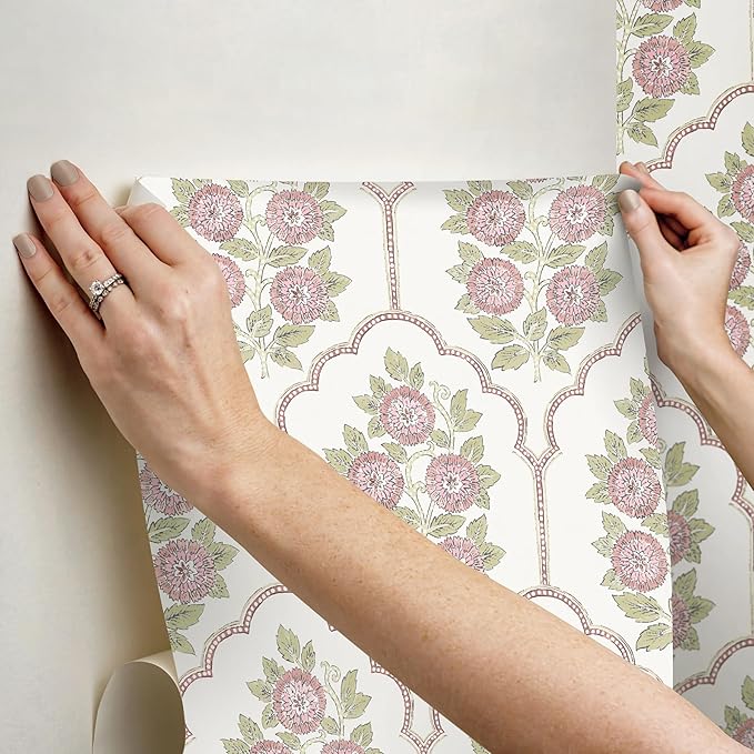 NuWallpaper x Society Social Floral Bazaar Rose Water Peel and Stick Wallpaper - Image 5