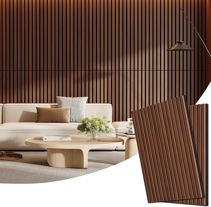 2 Pack Wood Panels for Wall, 47.24" x 23.81" Acoustic Wood Slat Wall Panel for by Vellorise