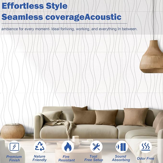 6 PCS Acoustic Panels, 23.6x23.6'' Self-Adhesive Soundproof Wall Panels - Image 5