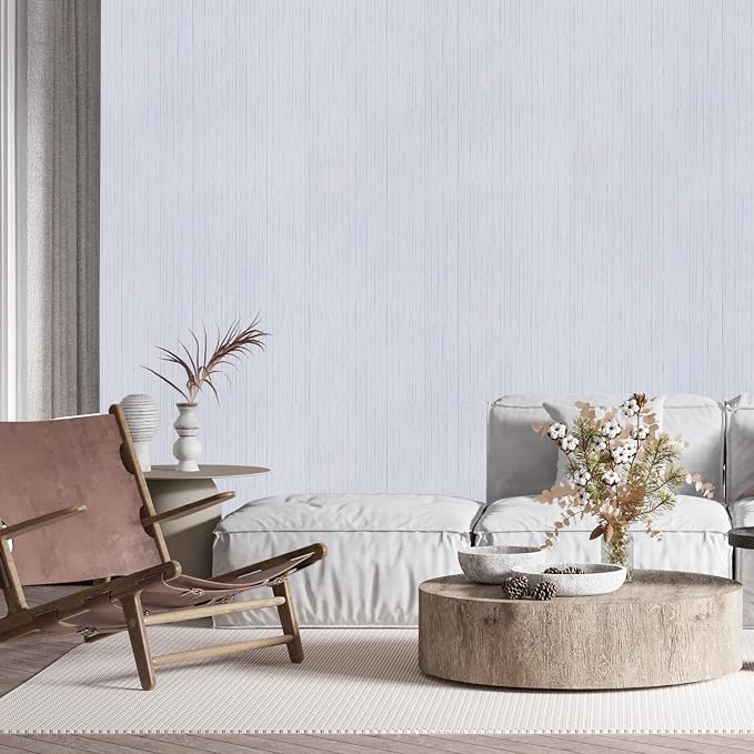 White Grasscloth Peel and Stick Wallpaper Vintage Texture Removable Waterproof - Image 6