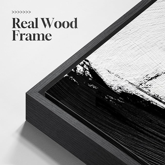 Large Framed Red Black White Abstract Wall Art - Image 4