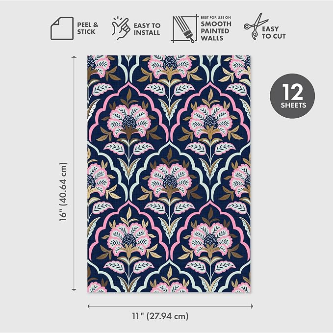 Main Street Peel and Stick Wallpaper Eco-Friendly Sheets 12 Pack, 11 X 16 Inch - Image 2