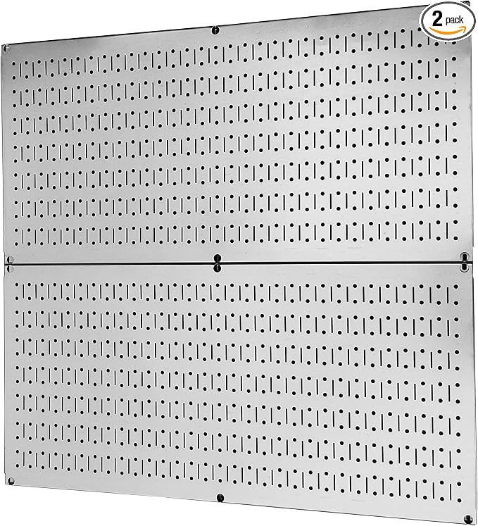 Wall Control Pegboard Rack Garage Storage Galvanized Steel Horizontal Peg Board by Wall+Control
