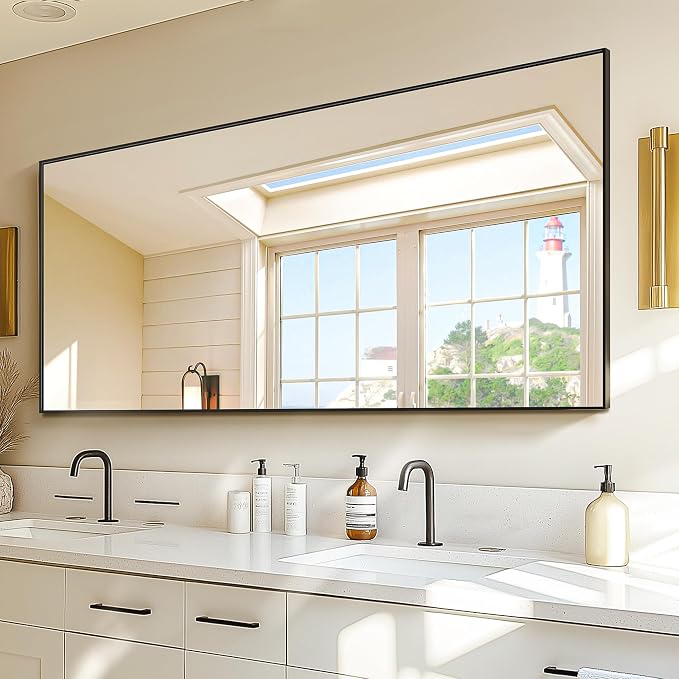 TRAHOME Bathroom Vanity Mirror for Wall, HD Shatterproof Glass, Hangs - Image 2