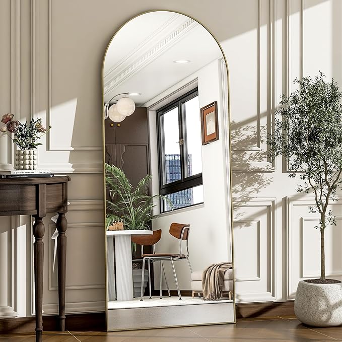 57" x 20" Arched Full Length Mirror by WISSMILESHOME
