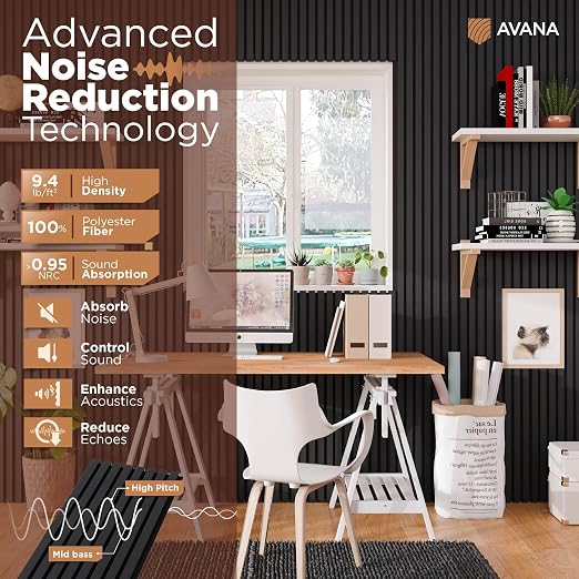 Avana Modern Acoustic Wood Wall Panels –93.2x11.25 Inch Panels – Fits 94x12 - Image 5