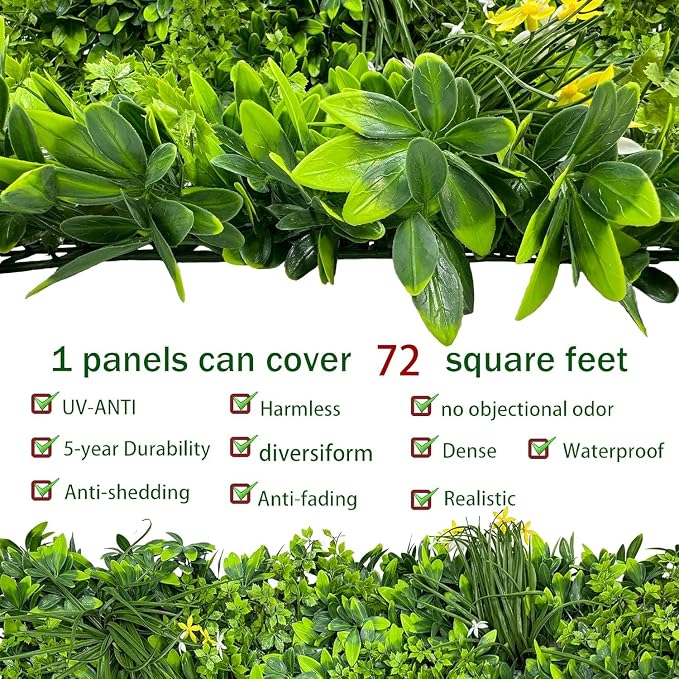 ODTORY Artificial Plant Wall Roll: 72 X144 in UV-Anti Ivy Privacy Fence Screen - Image 3