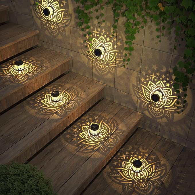 gardencave 2 Pack Solar Fence Lights Metal Solar Powered Outdoor Wall Deck - Image 4