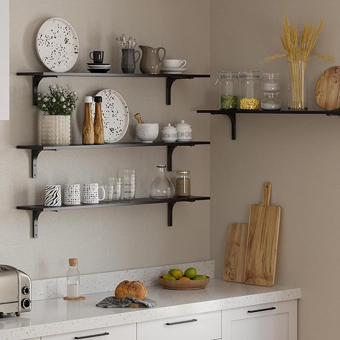 DINZI LVJ Long Wall Shelves, 47.3Inch Wall Mounted Shelves Set of 2, Extra - Image 7