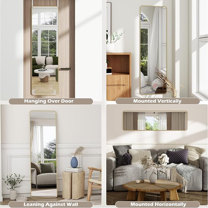 Full Length Door Mirror 14x48, Metal Frame - Image 5