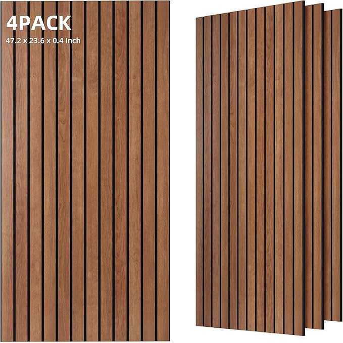 TO-TH Wood-Look Acoustic Panel, 4 Pack 47.2” x 23.6” Soundproof Wall Panels by TO-TH