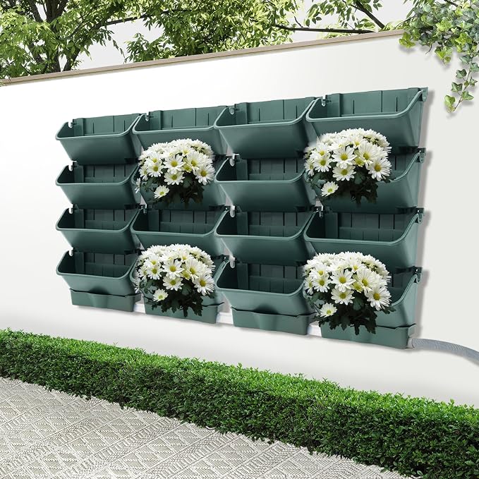 Vertical Wall Planter with 16 Pots, Hanging Garden Plant Flowerpot Holder - Image 5