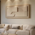 Large Framed 3D Neutral Abstract Wall Art by Cuspin