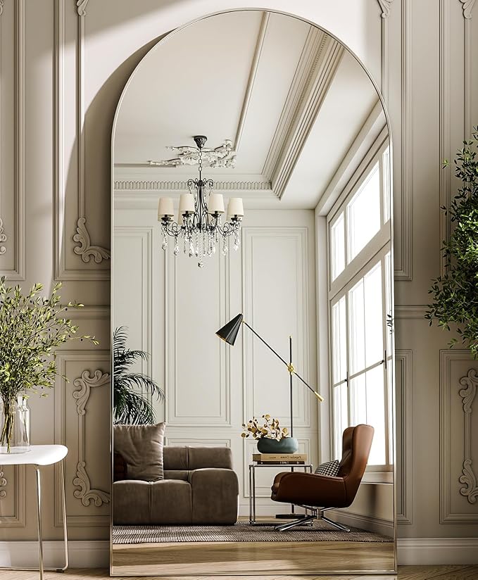 GLSLAND-34 x76 Arched Full Length Mirror-Oversize Floor Mirror Aluminum Alloy - Image 2
