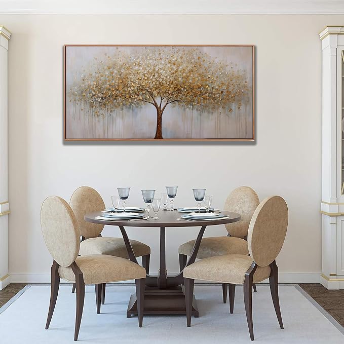 Wall Art Gold Abstract Tree of Life Framed Modern Artwork Canvas Painting - Image 6