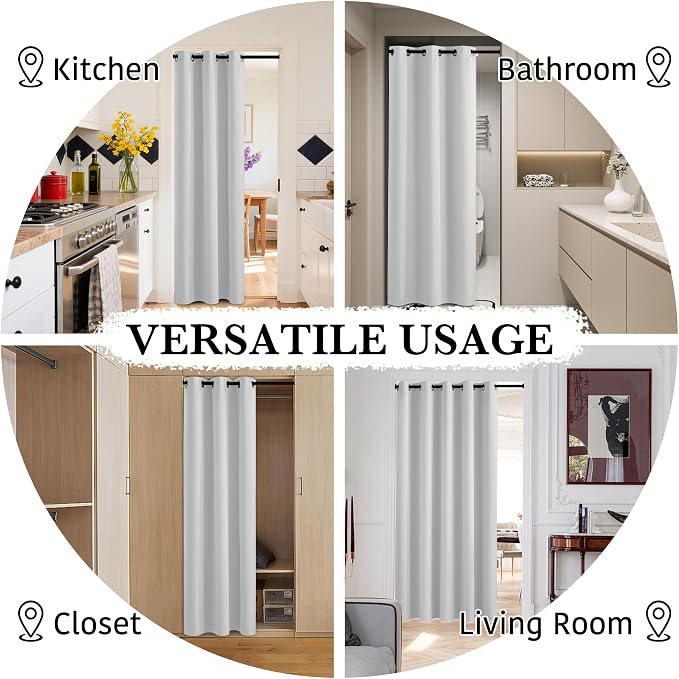 RYB HOME 100% Blackout Door Curtain - Image 5