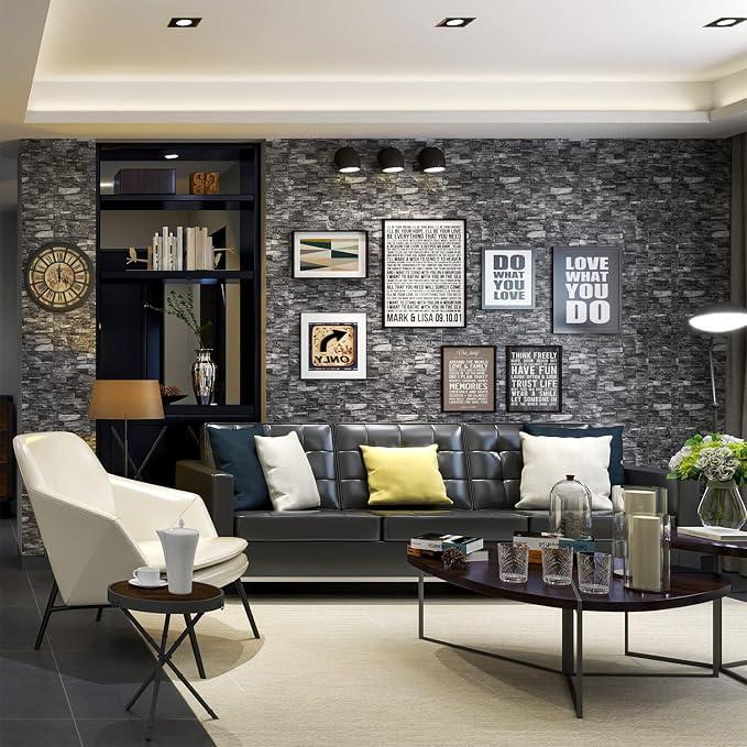 10PCS 3D Wall Panels Peel and Stick 3D Brick Wallpaper Peel and Stick Faux - Image 2
