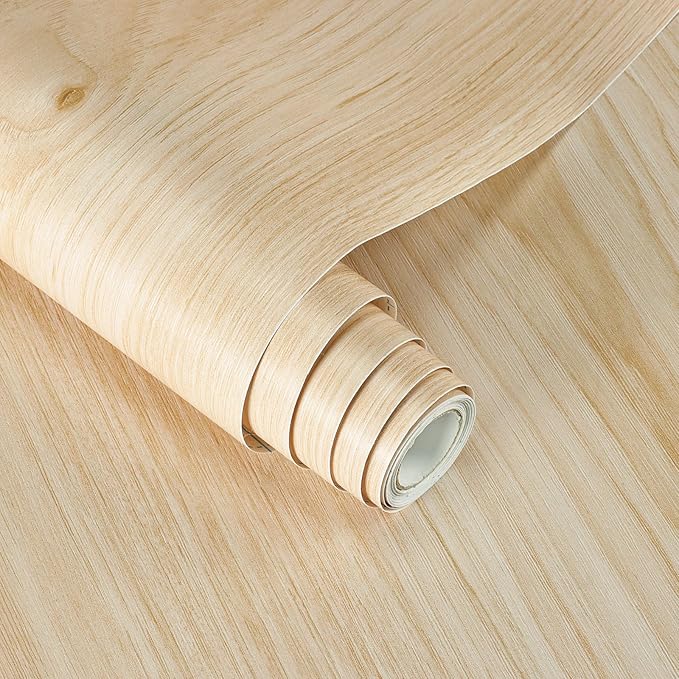 Vinjiasin Natural Wood Grain Wallpaper Wood Contact Paper Peel and Stick Oak by Vinjiasin
