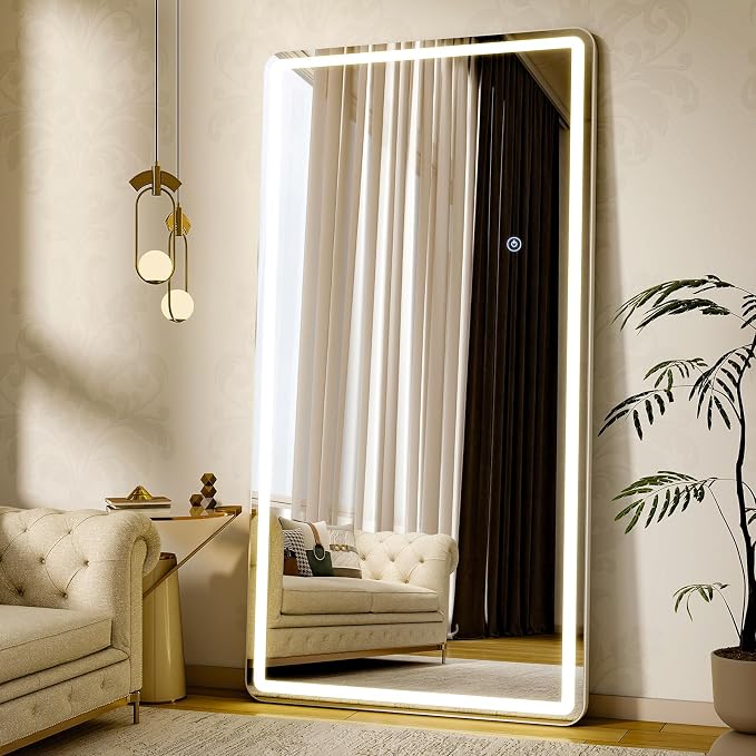 71"x32" LED Full Length Mirror – Standing Floor Body Mirror by Unknown