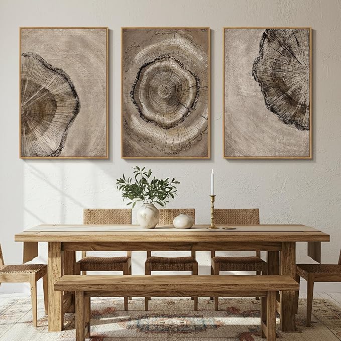 Large Framed Neutral Vintage Wall Art - Image 8