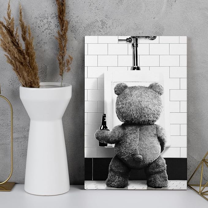 DIHSIEG 12x16 Canvas Wall Art funny bathroom wall art Print Poster Vintage - Image 6
