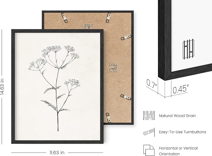 HAUS AND HUES Grey Floral Wall Art - Image 3