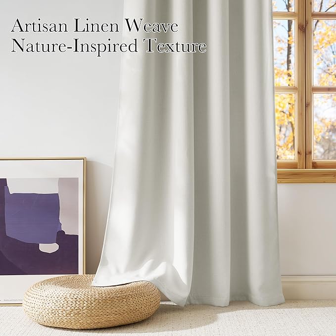 NICETOWN Natural Room Darkening Curtains 84 inches Long - Image 3