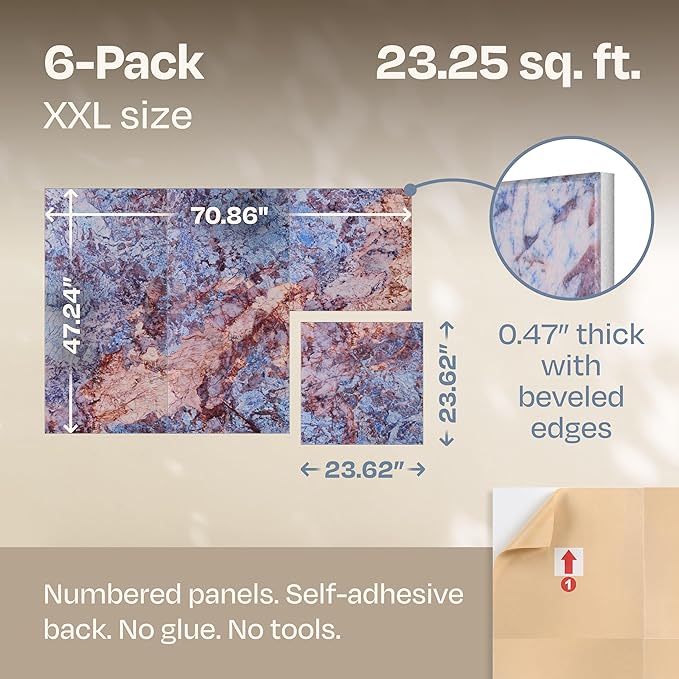 XL Acoustic Wall Panels 6-Pack Decorative Acoustic Panels High Density Sound - Image 3