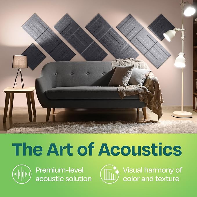 Acoustic Panels 12-Pack Soundproof Wall Panels 12"x12"x0.4" Decorative Sound - Image 2