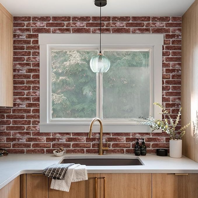 Commomy 3D Peel and Stick Brick, Ultralight Thin PVC Faux Brick Wall Panels - Image 9