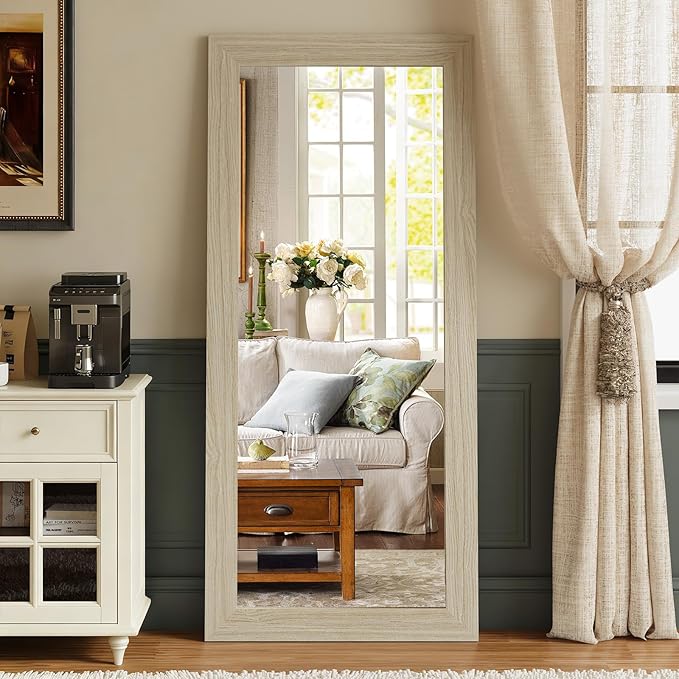 Syndra Modern Full Length Mirror Wood Frame, 65x24'' Large Floor Mirror by Syndra