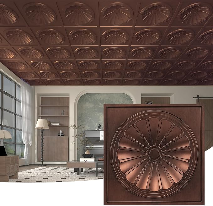 Art3dwallpanels Ceiling Tiles 12 Pack Drop Ceiling Tiles, 24 x 24 Inch High by Art3dwallpanels