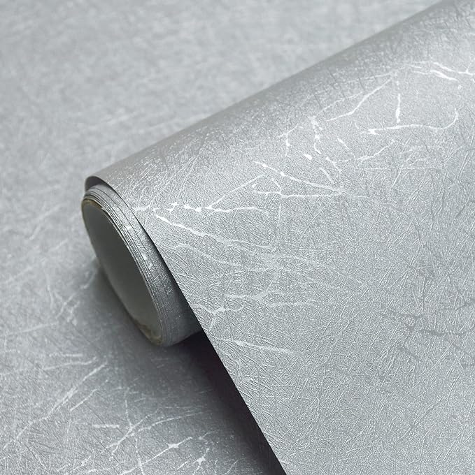 Cohoo Home Gray Peel and Stick Wallpaper Grey Silk Contact Paper by CohooHome