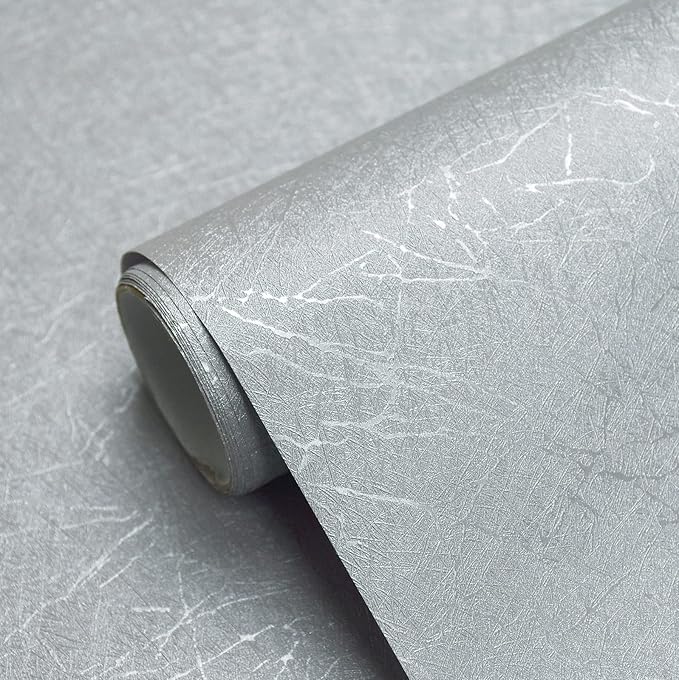 Cohoo Home Gray Peel and Stick Wallpaper Grey Silk Contact Paper by CohooHome