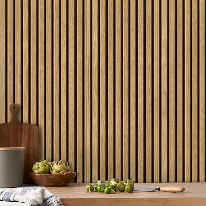 COMSTICKC 3D Faux Wood Wall Sticker, Peel and Stick Wall Covering, DIY - Image 2