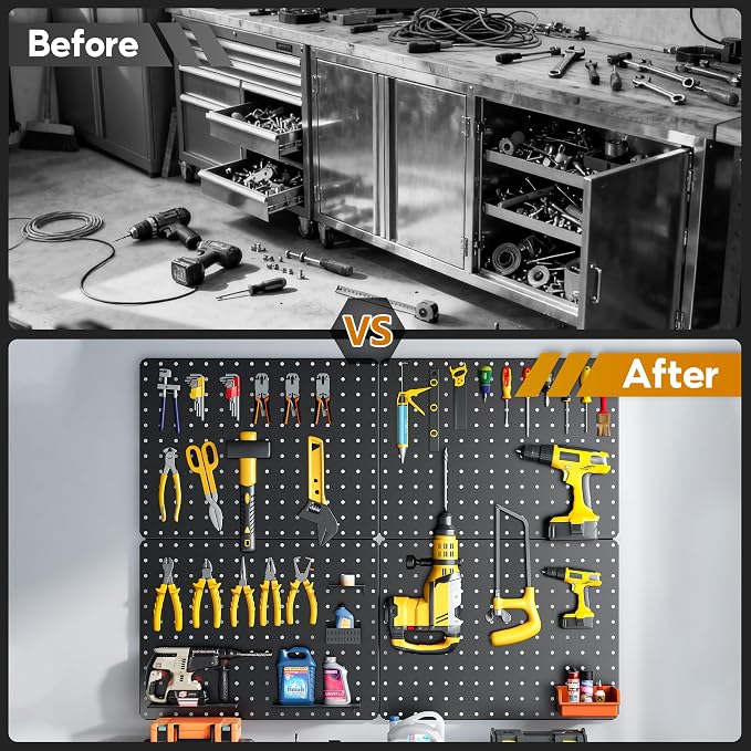 Peg Board, Includes 4 Pack Black Peg Board Panels - Image 4