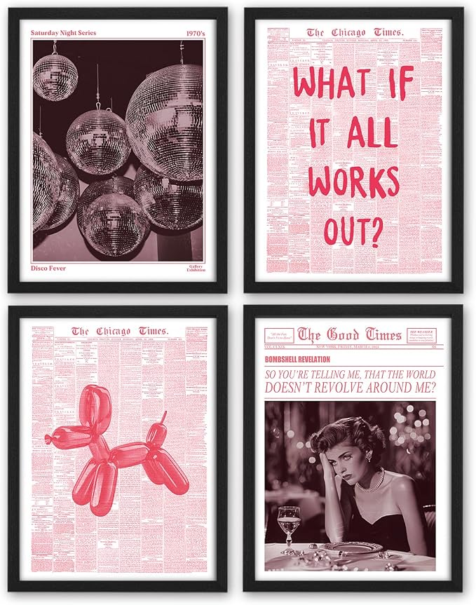 NaZaUK Trendy Preppy Retro Y2K Room Decor, Bar Cart Decor, 12x16 Prints by Unknown