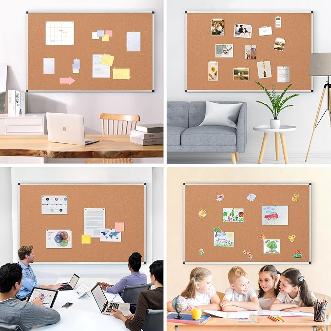 Extra Large Cork Bulletin Board 60" X 36", Wall Mounted Notice Pin Board - Image 8