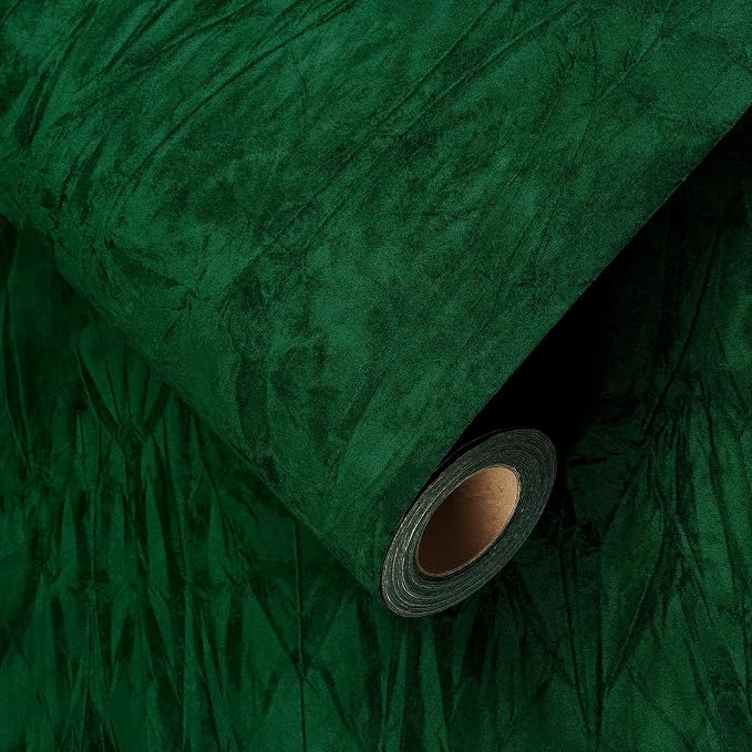 YENHOME Velvet Wallpaper Green Wallpaper - Image 5